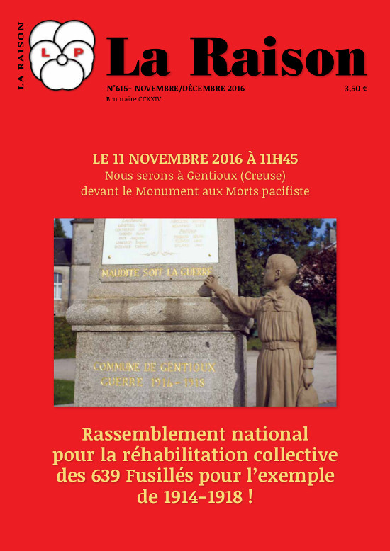 Parution de “La Raison” N° 615